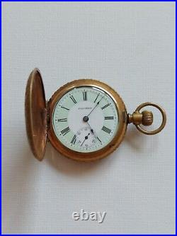 Antique Columbia Ladies Pocket Watch Gold Filled Green Dial RARE