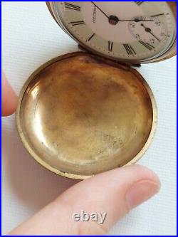 Antique Columbia Ladies Pocket Watch Gold Filled Green Dial RARE