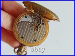 Antique Columbia Ladies Pocket Watch Gold Filled Green Dial RARE