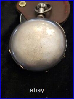 Antique Columbus Watch Co Coin Silver Hunter Case Pocket Watch Working Condition