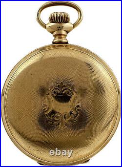 Antique Crescent Hunter Pocket Watch Case for 0 Size Gold Filled Guilloche