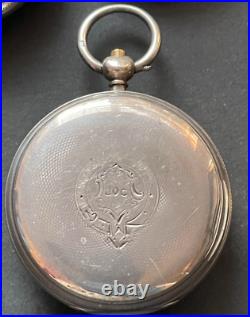 Antique D. Falconch Forfar Fusee Pocket Watch Silver Case Dial Ticks Scottish