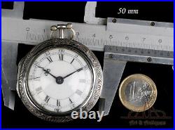 Antique Double Silver Case Verge Fusee Pocket Watch. Garham, London, 1769