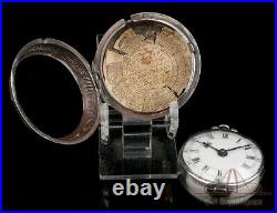 Antique Double Silver Case Verge Fusee Pocket Watch. Garham, London, 1769