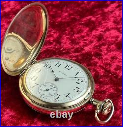 Antique ELGIN Pocket Watch Gold Full Hunter Case 22 Size 15 Jewels Vintage 1912