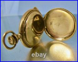 Antique Elgin 14K GF Tri Color Fahy's Caduceus Full Hunter Pocket Watch