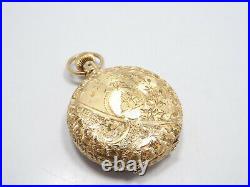 Antique Elgin 14K Gold Engraved Hunters Case Ornate Fancy Dial Pocket Watch 1889