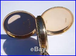 Antique Elgin 14k Solid Gold Hunter Pocket Watch Double Roller Heavy Gruen Case