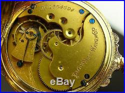 Antique Elgin 16s 1885 pocket watch. Richly decorated gold filled Hunter case