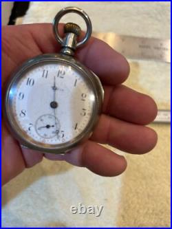 Antique Elgin Pocket Watch Railway Case Silverine