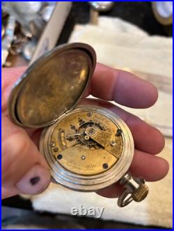 Antique Elgin Pocket Watch Railway Case Silverine