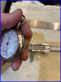 Antique Elgin Pocket Watch Railway Case Silverine