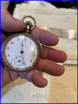 Antique Elgin Pocket Watch Railway Case Silverine