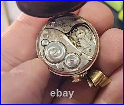 Antique Elgin Women's Ladies Pocket Watch Wadsworth Case Referee Vintage RUNS