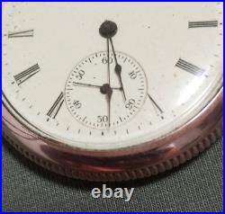 Antique Elgin pocket watch with gold plated case. 51mm /26/