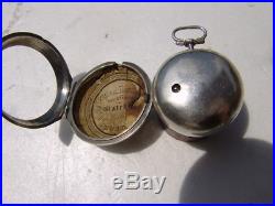 Antique English Pair Case Verge Pocket Watch circa 1760