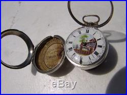 Antique English Pair Case Verge Pocket Watch circa 1760