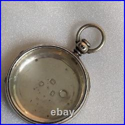 Antique English STERLING SILVER Pocket Watch Case 54 mm For Key Wind Movement