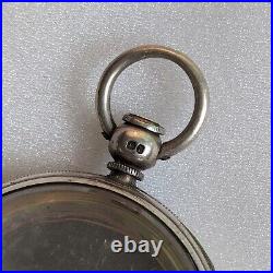 Antique English STERLING SILVER Pocket Watch Case 54 mm For Key Wind Movement
