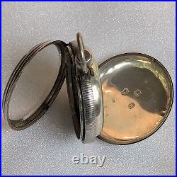 Antique English STERLING SILVER Pocket Watch Case 54 mm For Key Wind Movement