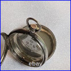Antique English STERLING SILVER Pocket Watch Case 54 mm For Key Wind Movement