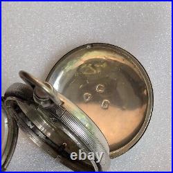Antique English STERLING SILVER Pocket Watch Case 54 mm For Key Wind Movement