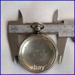 Antique English STERLING SILVER Pocket Watch Case 54 mm For Key Wind Movement