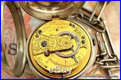 Antique English Silver Verge Fusee Pair Cased Pocket Watch Thomas Walker London