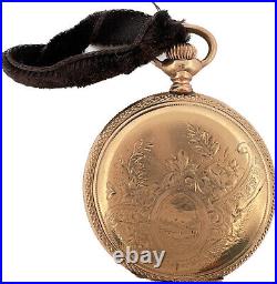 Antique Essex Hunter Pocket Watch Case for 0 Size Gold Filled w Raised Guilloche