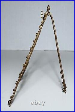 Antique FRENCH GILT BRONZE JEWELED POCKET WATCH HOLDER 19th Century