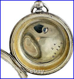 Antique Fahy's No. 1 Pocket Watch Case for 18Size Coin Silver w Guilloche Center