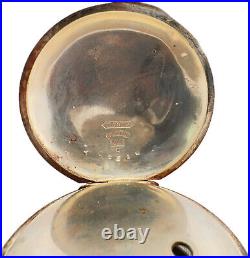 Antique Fahy's Open Face Pocket Watch Case for 18 Size Key Wind Coin Silver