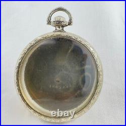 Antique Famous Open Face Pocket Watch Case for 12 Size 14k White Gold Filled