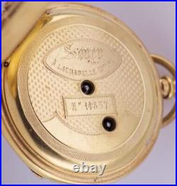 Antique French Pocket Watch Skull Ouroboros Snake Gilt Silver Case c1850's