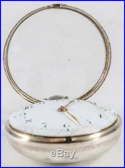 Antique Georgian C1792 Sterling Silver Pair Cased R Tompion Fusee Pocket Watch