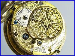 Antique Georgian English Silver Pair Cased Pocket Watch Tringham London 1791