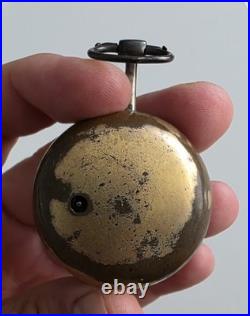 Antique Georgian Era Verge Fusee Pocket Watch Sterling Case Bold Roman Numerals