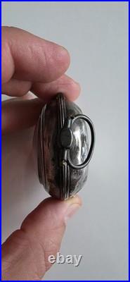 Antique Georgian Era Verge Fusee Pocket Watch Sterling Case Bold Roman Numerals