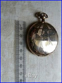 Antique Gold Fill Full Hunter Elgin Pocket Watch Ornate Case 1905 Fwo