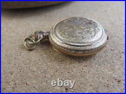 Antique Gold Filled Keystone Hunter Pocket Watch Case Waltham Bird Leaf #116