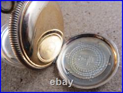 Antique Gold Filled Keystone Hunter Pocket Watch Case Waltham Bird Leaf #116