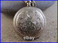 Antique Gold Filled Keystone Hunter Pocket Watch Case Waltham Bird Leaf #116