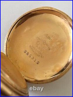 Antique Gold Plate Small Half Hunter Dennison Case Waltham Pocket Watch