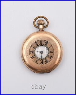 Antique Gold-Plated Half Hunter Dennison Case Pocket Watch