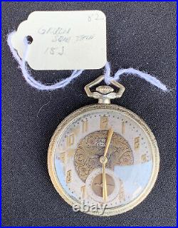 Antique Gruen Semi Thin 18J Pocket Watch with Silver Wadsworth Case Running