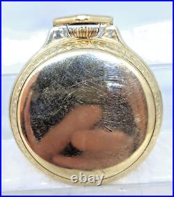 Antique Hamilton 10K G. F. Open Face Pocket Watch RR Case-16 S! GREAT
