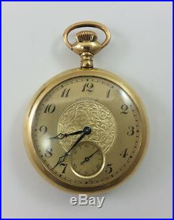 Antique Hamilton Model 2 Gold Filled Illinois Case Pocket Watch with Wood Box