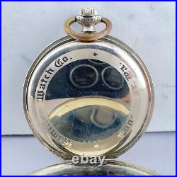 Antique Hamilton Open Face Pocket Watch Case for 14S 25 Year White Gold Filled