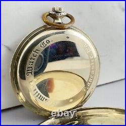 Antique Hamilton Open Face Pocket Watch Case for 14S 25 Year White Gold Filled