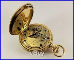 Antique Hampden Gold Fill Pocket Watch S/N 988531 Ca. 1896 18 Size Hunter Case